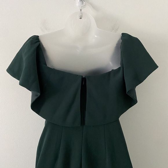 H & M Off the Shoulder Ruffle Cropped Wide Leg Jumpsuit Size 4 NWT - Picture 6 of 8